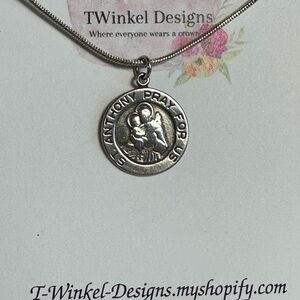 St. Anthony .925 Silver Pendant on 16” Necklace